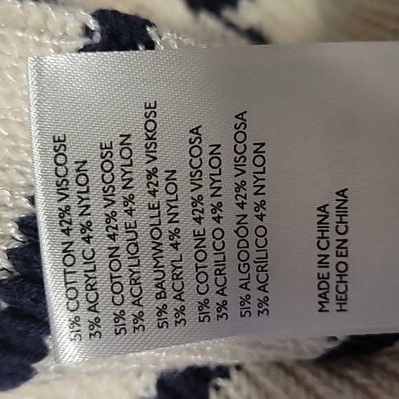 Maeve Anthropologie Striped Cotton Blend Mock Neck Sweater/Pullover Size XL - Picture 8 of 8